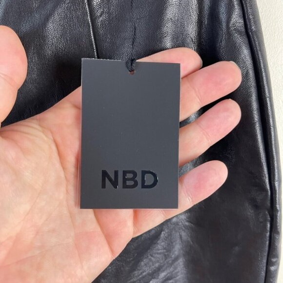 NBD X REVOLVE Black faux leather high waisted pants XS NEW NWT - Picture 8 of 13